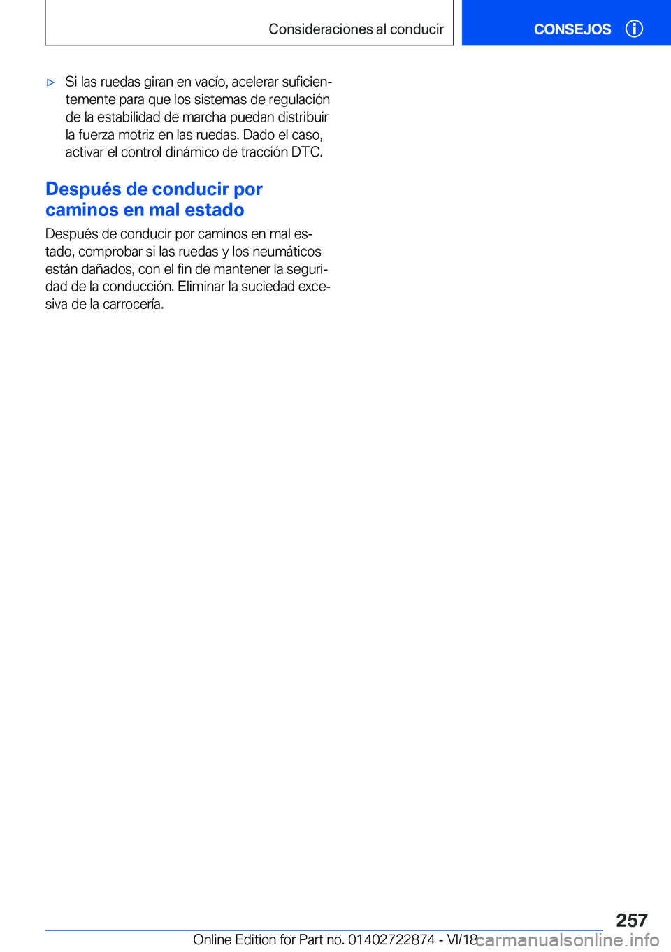 BMW X6 M 2019  Manuales de Empleo (in Spanish) x�S�i��l�a�s��r�u�e�d�a�s��g�i�r�a�n��e�n��v�a�c�