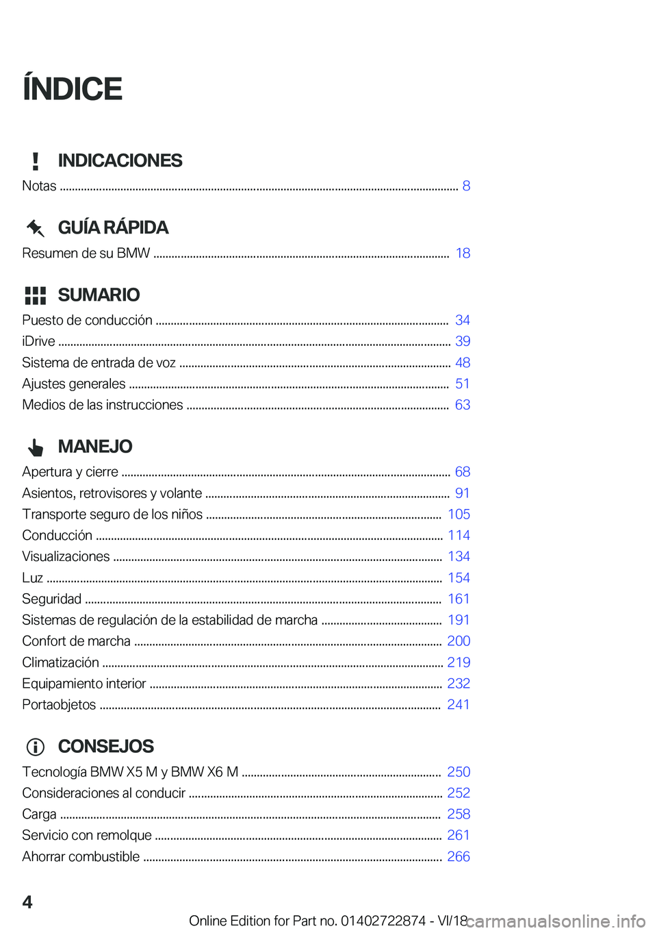 BMW X6 M 2019  Manuales de Empleo (in Spanish) �