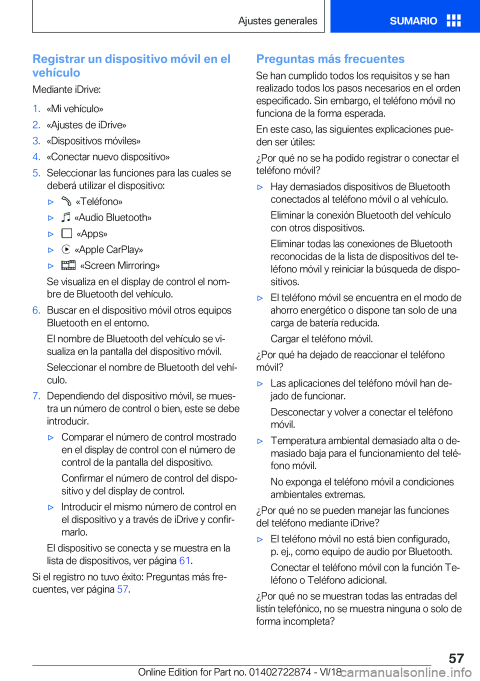 BMW X6 M 2019  Manuales de Empleo (in Spanish) �R�e�g�i�s�t�r�a�r��u�n��d�i�s�p�o�s�i�t�i�v�o��m�