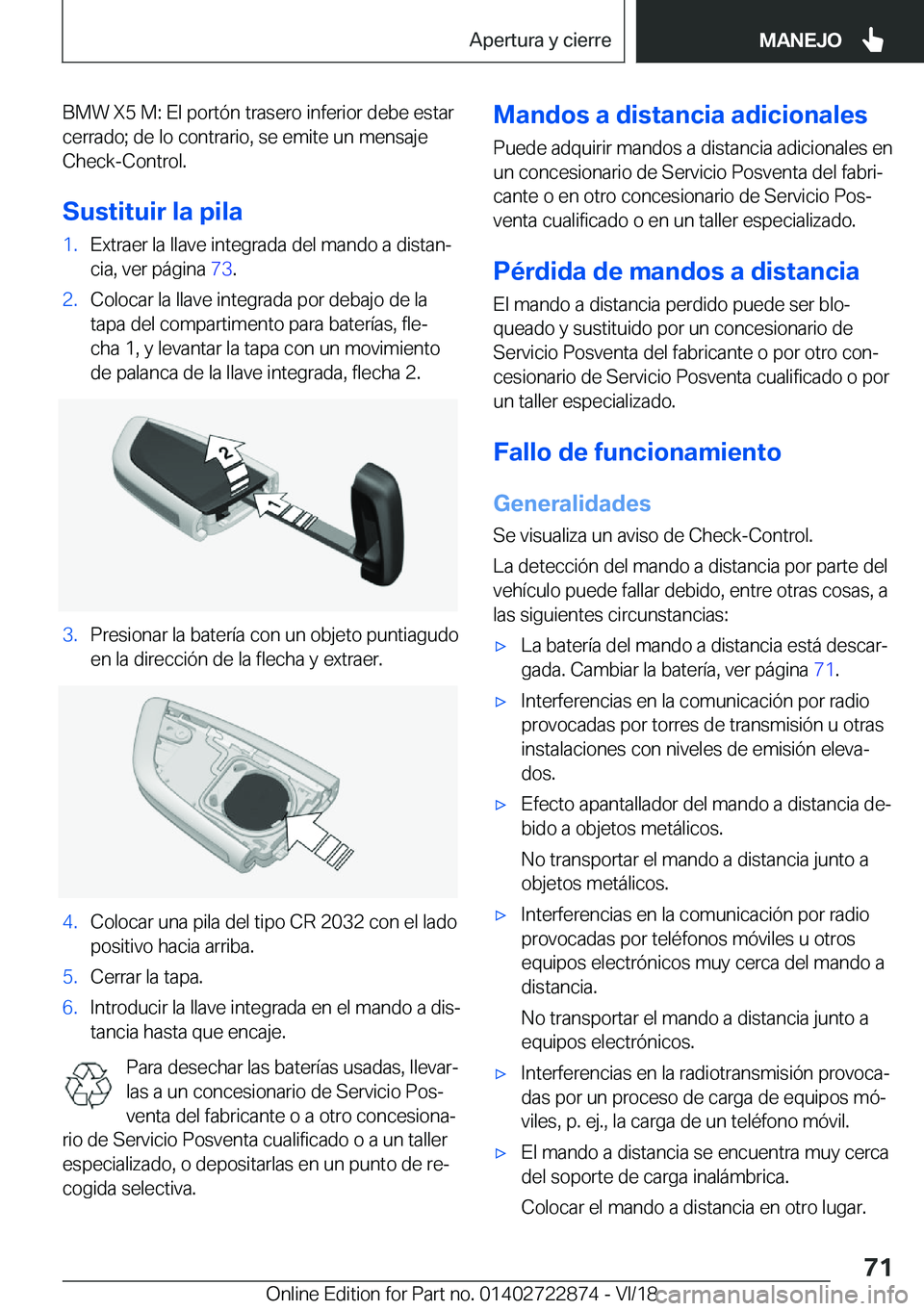 BMW X6 M 2019  Manuales de Empleo (in Spanish) �B�M�W��X�5��M�:��E�l��p�o�r�t�