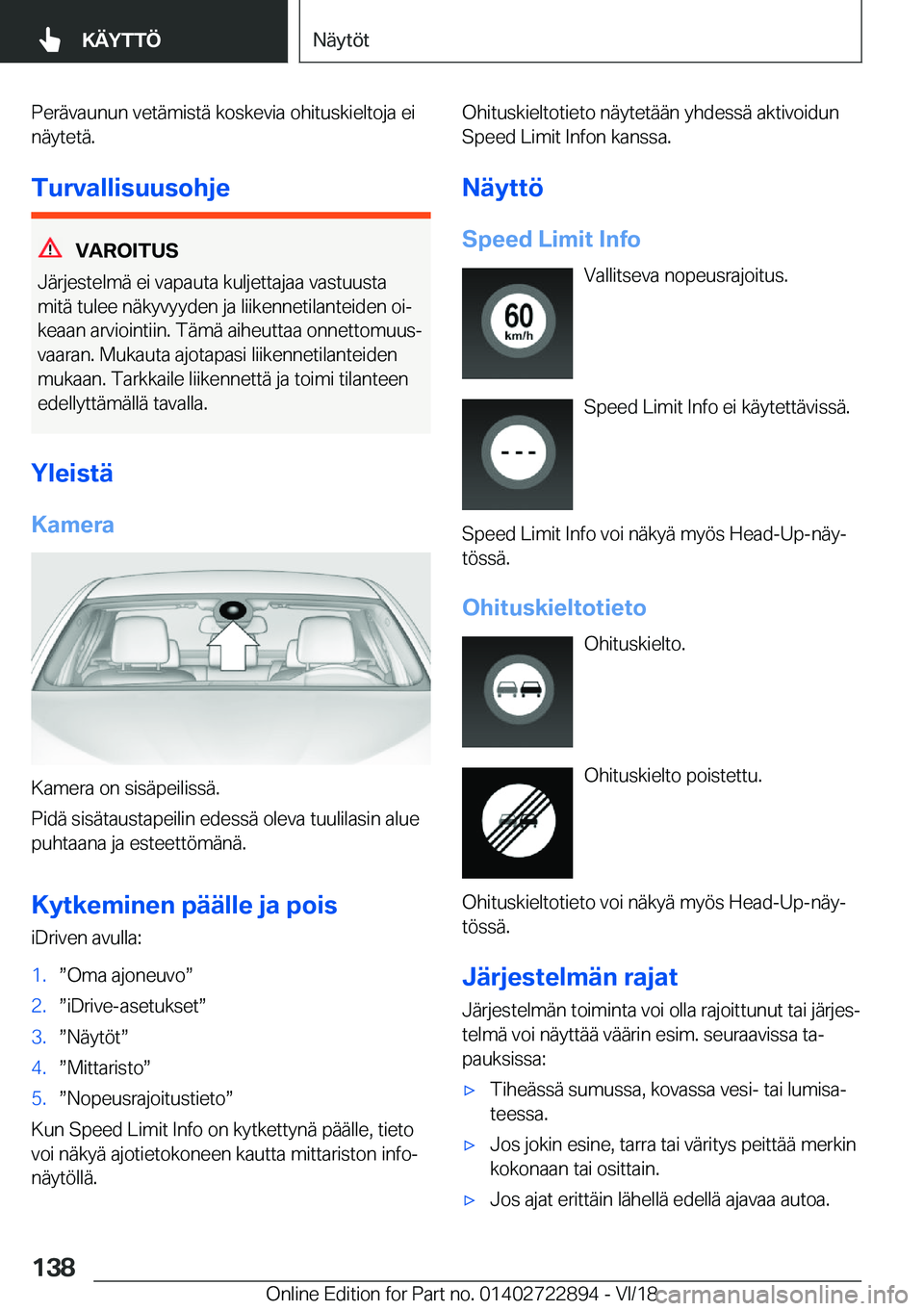 BMW X6 M 2019  Omistajan Käsikirja (in Finnish) �P�e�r�