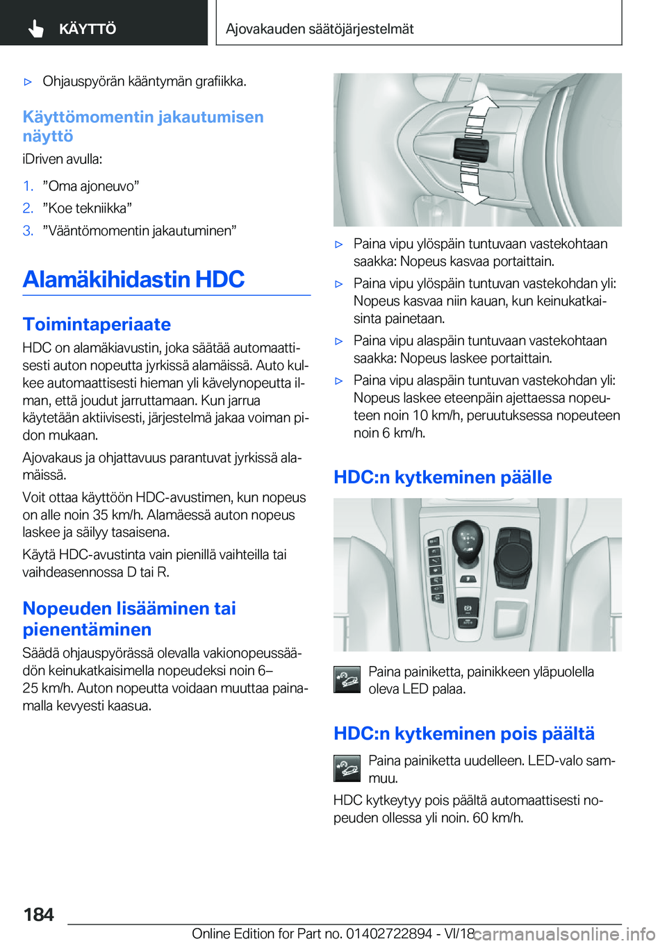 BMW X6 M 2019  Omistajan Käsikirja (in Finnish) 'x�O�h�j�a�u�s�p�y�