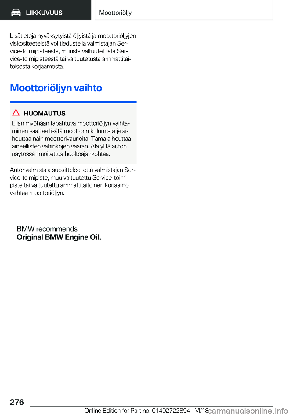 BMW X6 M 2019  Omistajan Käsikirja (in Finnish) �L�i�s�
