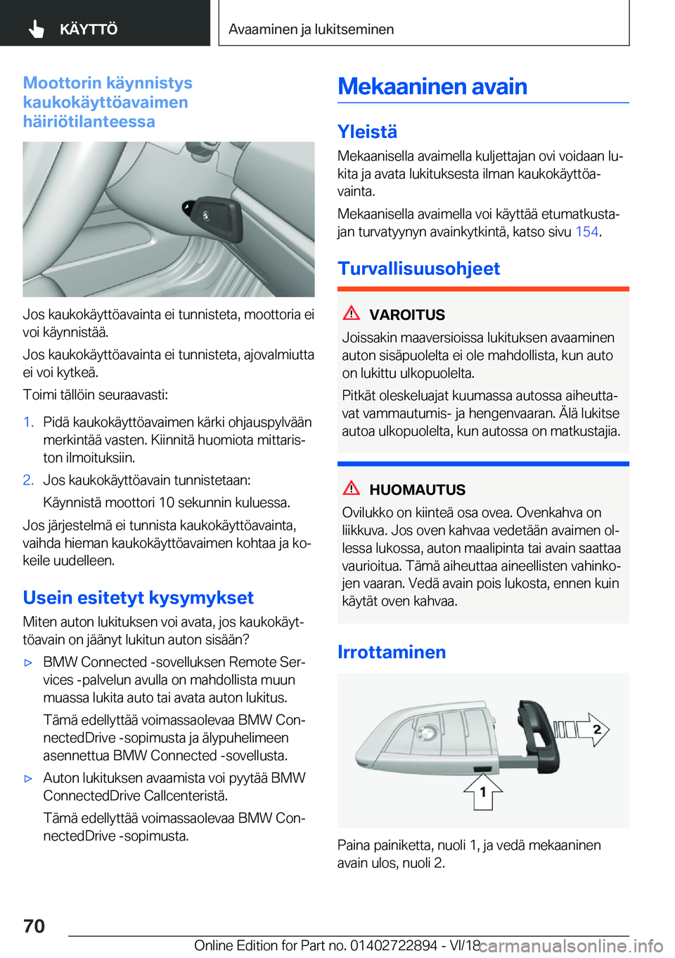 BMW X6 M 2019  Omistajan Käsikirja (in Finnish) �M�o�o�t�t�o�r�i�n��k�