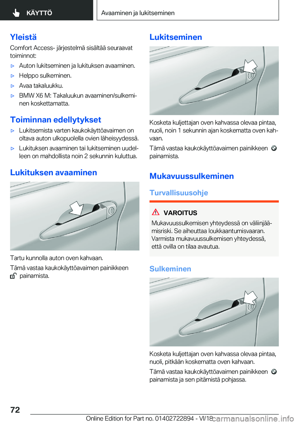 BMW X6 M 2019  Omistajan Käsikirja (in Finnish) �Y�l�e�i�s�t�