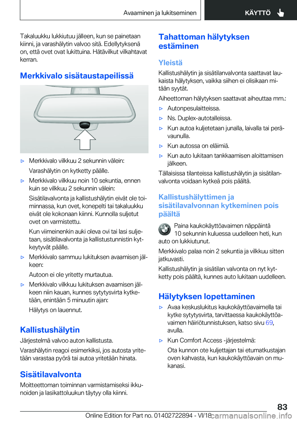 BMW X6 M 2019  Omistajan Käsikirja (in Finnish) �T�a�k�a�l�u�u�k�k�u��l�u�k�k�i�u�t�u�u��j�