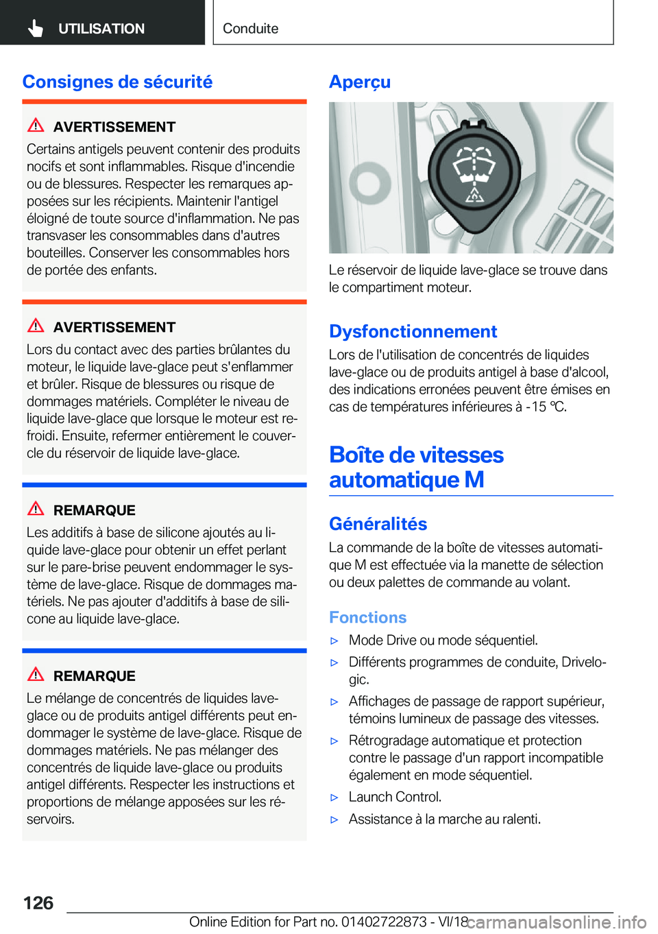 BMW X6 M 2019  Notices Demploi (in French) �C�o�n�s�i�g�n�e�s��d�e��s�é�c�u�r�i�t�é
�A�V�E�R�T�I�S�S�E�M�E�N�T
�C�e�r�t�a�i�n�s��a�n�t�i�g�e�l�s��p�e�u�v�e�n�t��c�o�n�t�e�n�i�r��d�e�s��p�r�o�d�u�i�t�s
�n�o�c�i�f�s��e�t��s�o�n�t��i�