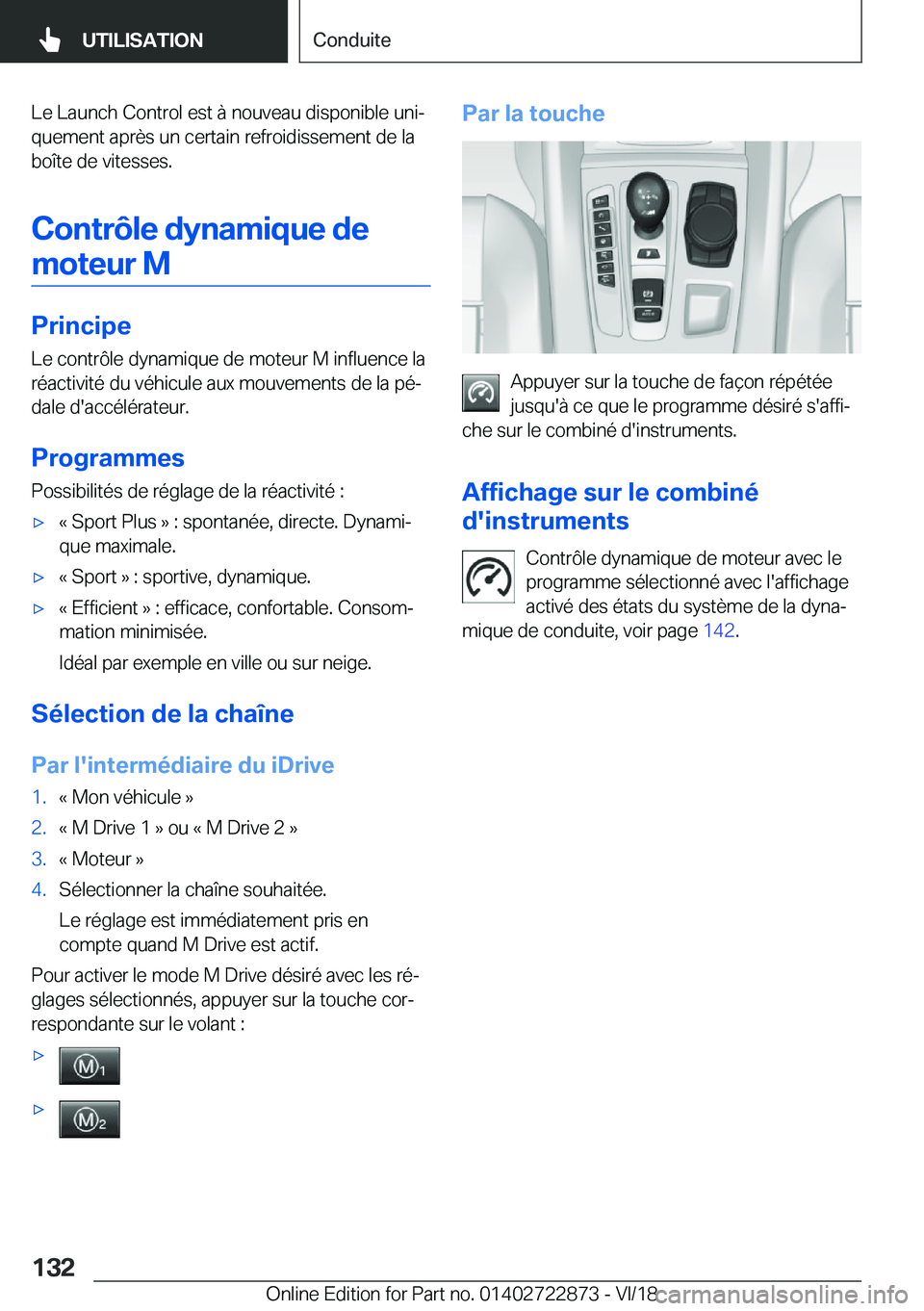 BMW X6 M 2019  Notices Demploi (in French) �L�e��L�a�u�n�c�h��C�o�n�t�r�o�l��e�s�t��