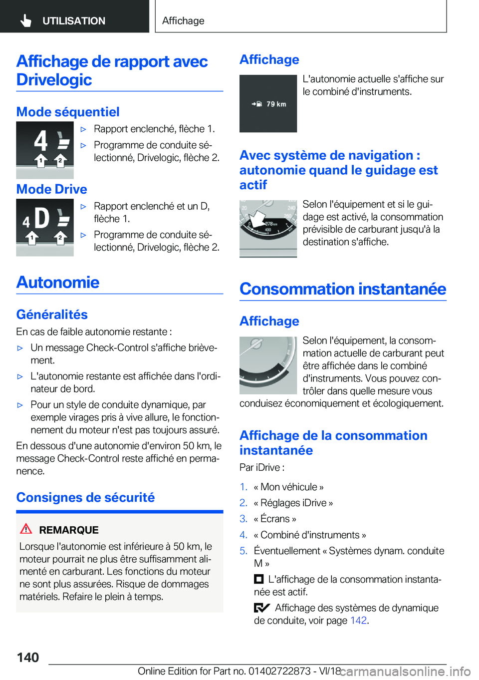 BMW X6 M 2019  Notices Demploi (in French) �A�f�f�i�c�h�a�g�e��d�e��r�a�p�p�o�r�t��a�v�e�c�D�r�i�v�e�l�o�g�i�c
�M�o�d�e��s�é�q�u�e�n�t�i�e�l
'x�R�a�p�p�o�r�t��e�n�c�l�e�n�c�h�é�,��f�l�è�c�h�e��1�.'x�P�r�o�g�r�a�m�m�e��d�e��