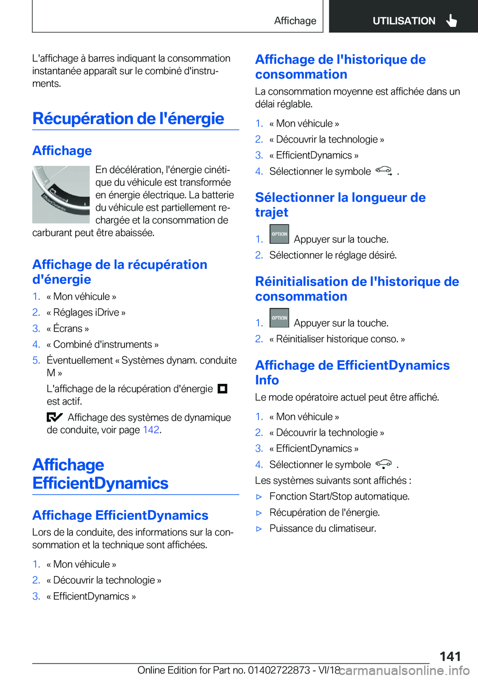 BMW X6 M 2019  Notices Demploi (in French) �L�'�a�f�f�i�c�h�a�g�e��