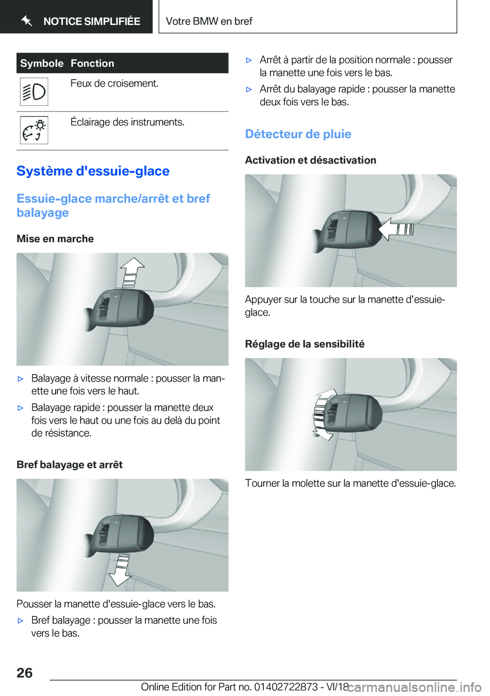 BMW X6 M 2019  Notices Demploi (in French) �S�y�m�b�o�l�e�F�o�n�c�t�i�o�n�F�e�u�x��d�e��c�r�o�i�s�e�m�e�n�t�.�