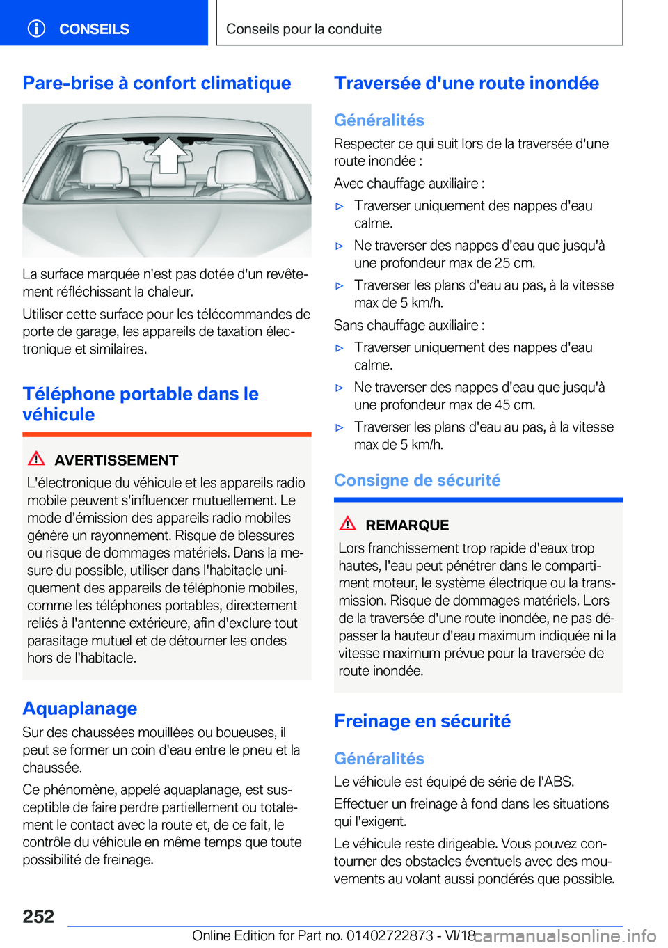BMW X6 M 2019  Notices Demploi (in French) �P�a�r�e�-�b�r�i�s�e��