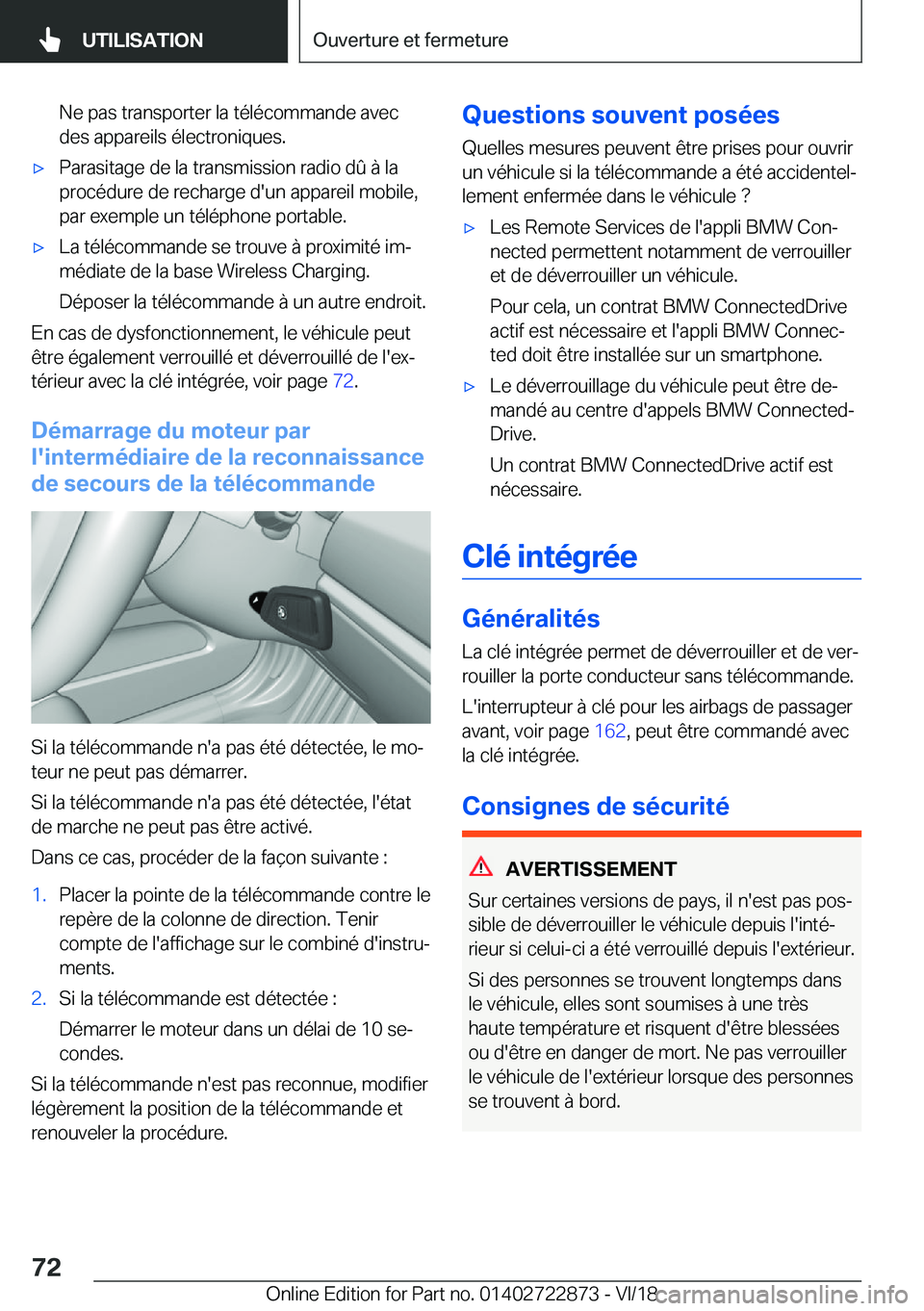BMW X6 M 2019  Notices Demploi (in French) �N�e��p�a�s��t�r�a�n�s�p�o�r�t�e�r��l�a��t�é�l�é�c�o�m�m�a�n�d�e��a�v�e�c�d�e�s��a�p�p�a�r�e�i�l�s��é�l�e�c�t�r�o�n�i�q�u�e�s�.'x�P�a�r�a�s�i�t�a�g�e��d�e��l�a��t�r�a�n�s�m�i�s�s�i�o�