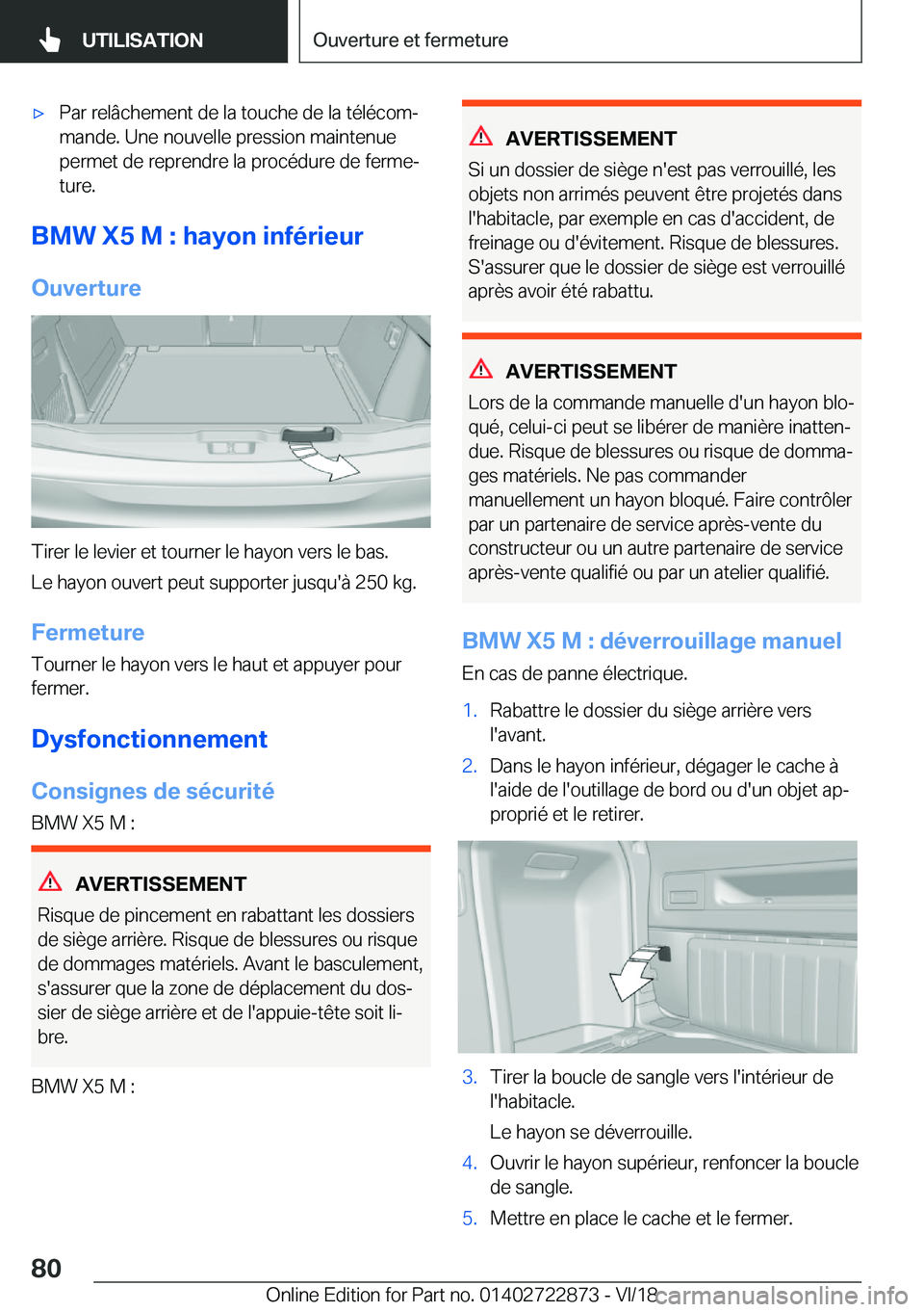 BMW X6 M 2019  Notices Demploi (in French) 'x�P�a�r��r�e�l�