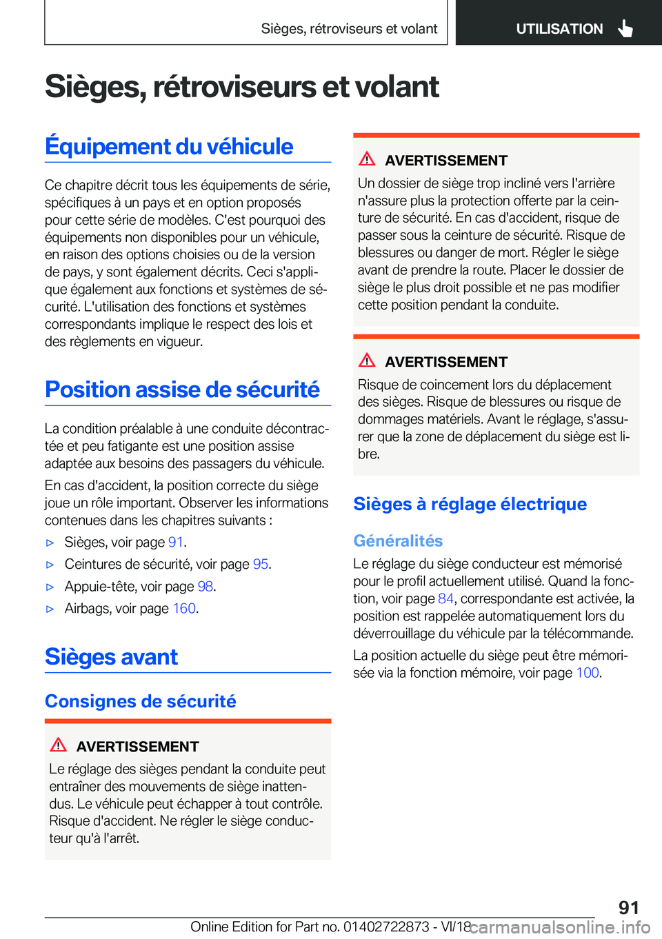 BMW X6 M 2019  Notices Demploi (in French) �S�i�è�g�e�s�,��r�é�t�r�o�v�i�s�e�u�r�s��e�t��v�o�l�a�n�t�É�q�u�i�p�e�m�e�n�t��d�u��v�é�h�i�c�u�l�e
�C�e��c�h�a�p�i�t�r�e��d�é�c�r�i�t��t�o�u�s��l�e�s��é�q�u�i�p�e�m�e�n�t�s��d�e��s�