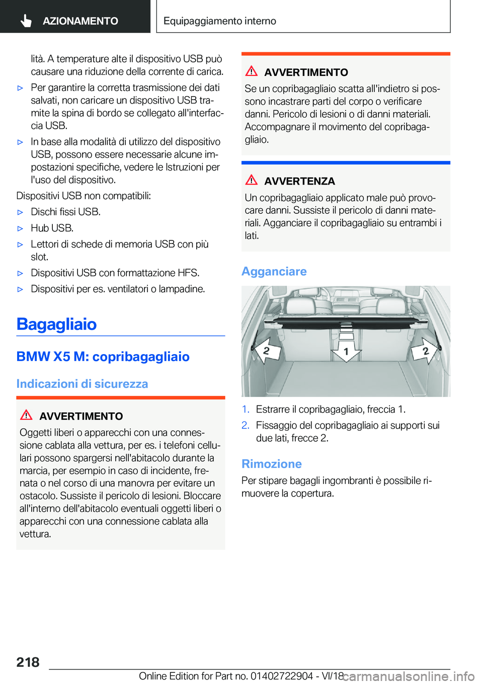 BMW X6 M 2019  Libretti Di Uso E manutenzione (in Italian) �l�i�t�