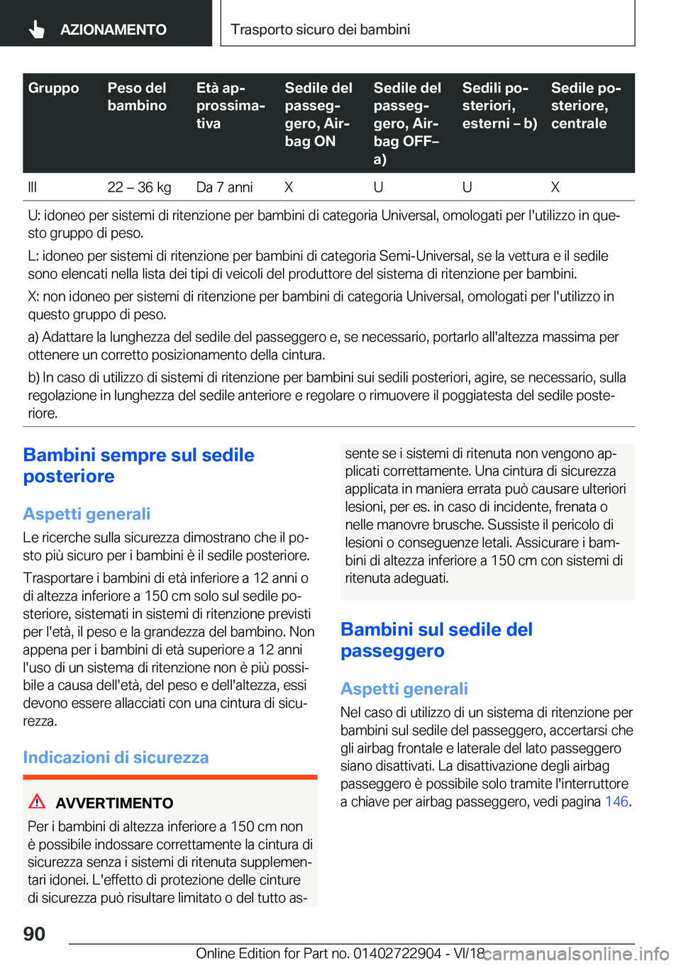 BMW X6 M 2019  Libretti Di Uso E manutenzione (in Italian) �G�r�u�p�p�o�P�e�s�o��d�e�l
�b�a�m�b�i�n�o�E�t�