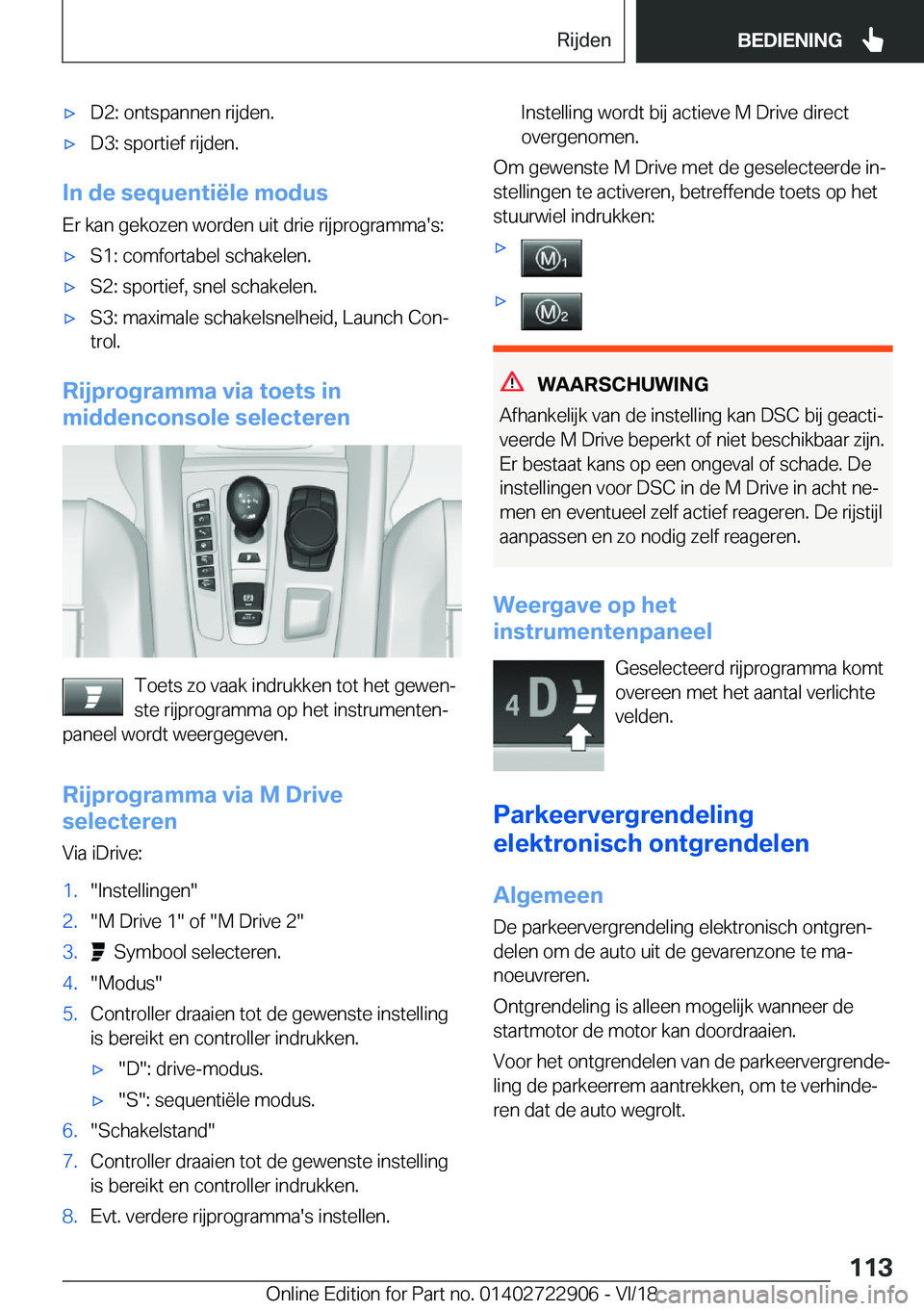 BMW X6 M 2019  Instructieboekjes (in Dutch) 'x�D�2�:��o�n�t�s�p�a�n�n�e�n��r�i�j�d�e�n�.'x�D�3�:��s�p�o�r�t�i�e�f��r�i�j�d�e�n�.
�I�n��d�e��s�e�q�u�e�n�t�i�