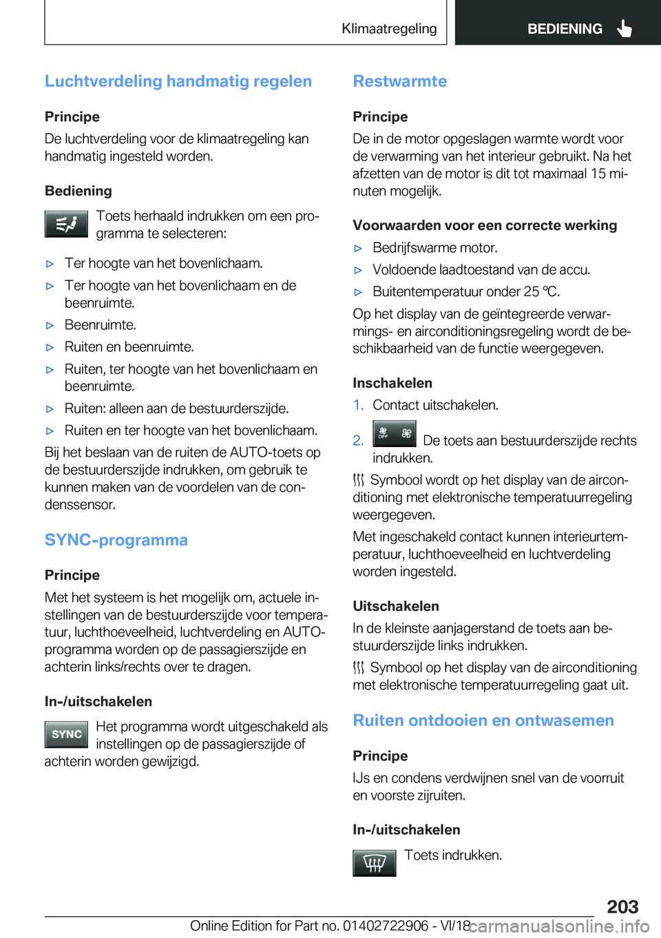 BMW X6 M 2019  Instructieboekjes (in Dutch) �L�u�c�h�t�v�e�r�d�e�l�i�n�g��h�a�n�d�m�a�t�i�g��r�e�g�e�l�e�n�P�r�i�n�c�i�p�e
�D�e��l�u�c�h�t�v�e�r�d�e�l�i�n�g��v�o�o�r��d�e��k�l�i�m�a�a�t�r�e�g�e�l�i�n�g��k�a�n
�h�a�n�d�m�a�t�i�g��i�n�g�e