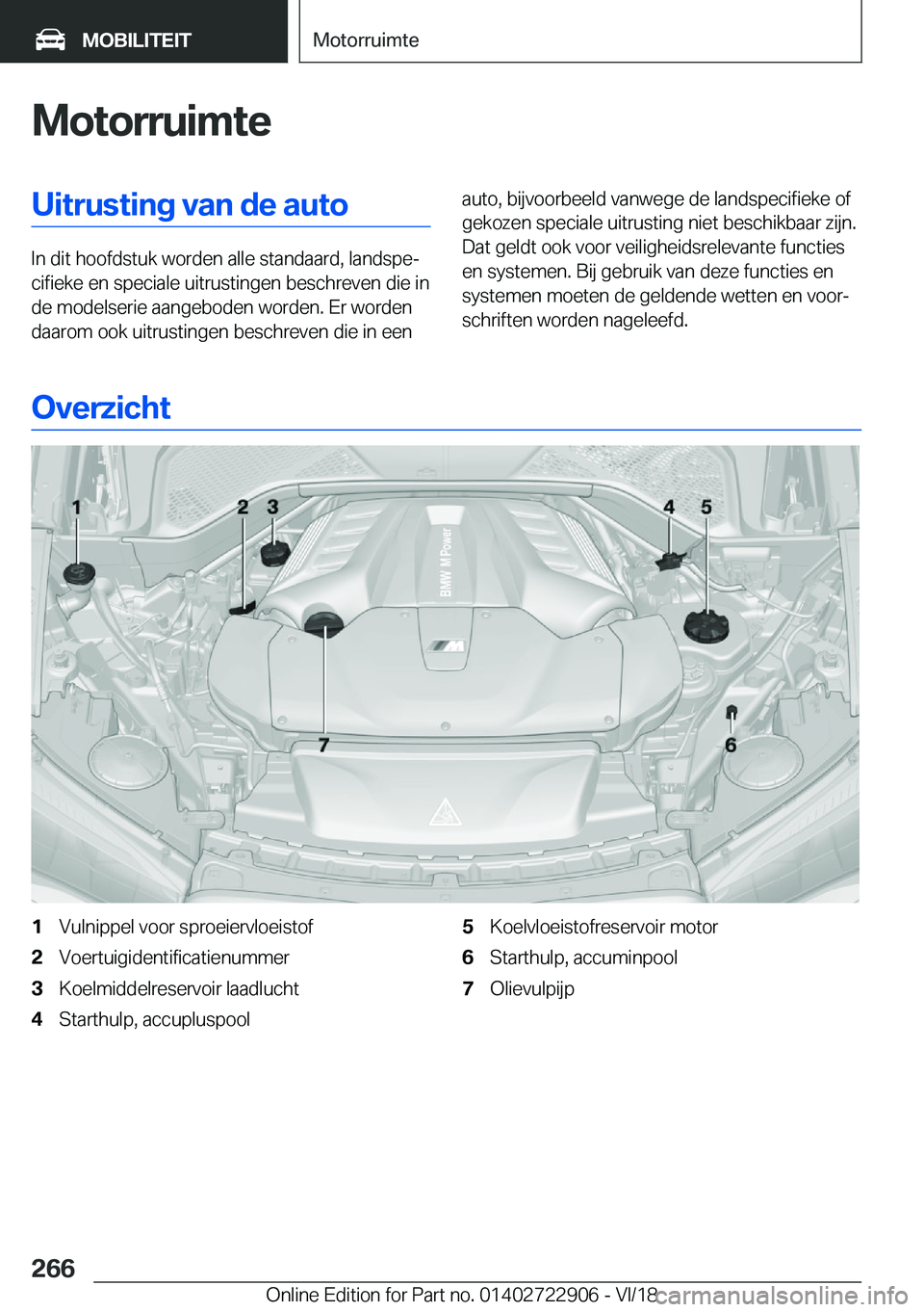 BMW X6 M 2019  Instructieboekjes (in Dutch) �M�o�t�o�r�r�u�i�m�t�e�U�i�t�r�u�s�t�i�n�g��v�a�n��d�e��a�u�t�o
�I�n��d�i�t��h�o�o�f�d�s�t�u�k��w�o�r�d�e�n��a�l�l�e��s�t�a�n�d�a�a�r�d�,��l�a�n�d�s�p�ej�c�i�f�i�e�k�e��e�n��s�p�e�c�i�a�l�