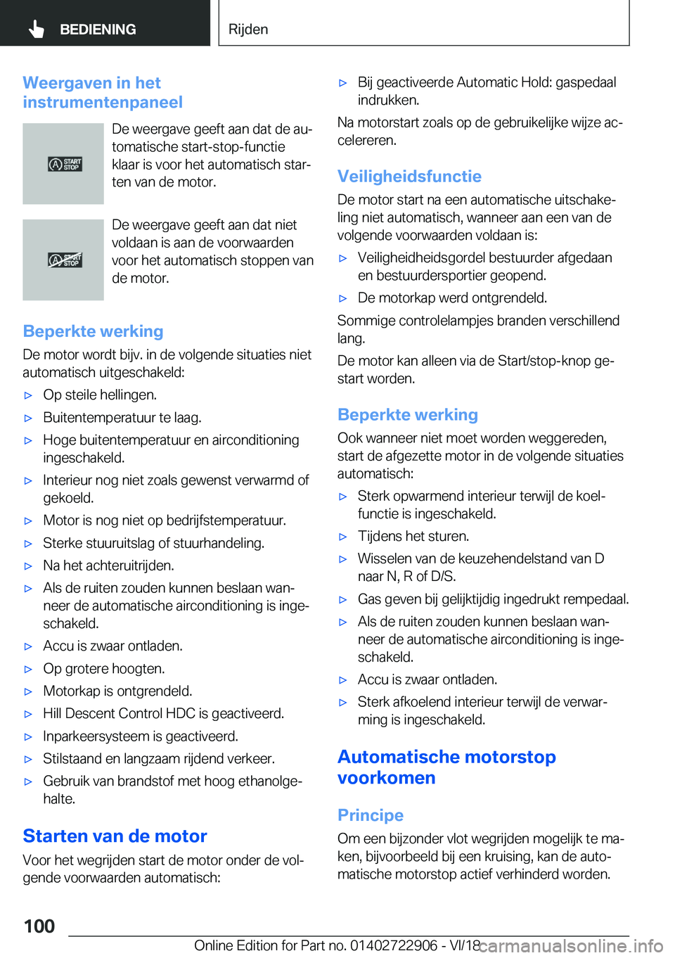 BMW X6 M 2019  Instructieboekjes (in Dutch) �W�e�e�r�g�a�v�e�n��i�n��h�e�t
�i�n�s�t�r�u�m�e�n�t�e�n�p�a�n�e�e�l
�D�e��w�e�e�r�g�a�v�e��g�e�e�f�t��a�a�n��d�a�t��d�e��a�uj
�t�o�m�a�t�i�s�c�h�e��s�t�a�r�t�-�s�t�o�p�-�f�u�n�c�t�i�e
�k�l�a