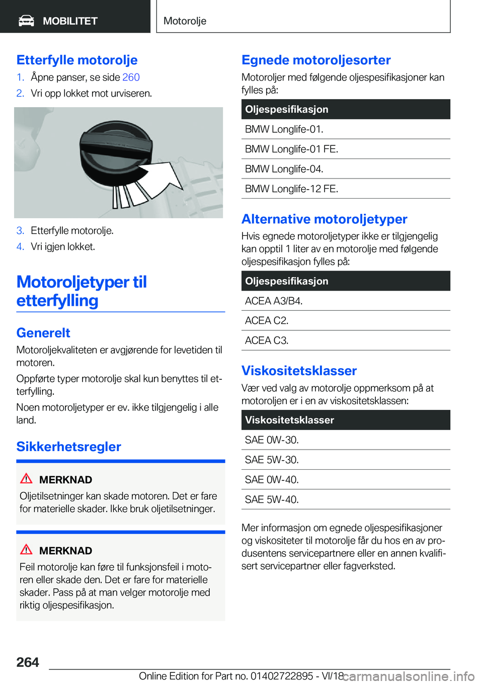 BMW X6 M 2019  InstruksjonsbØker (in Norwegian) �E�t�t�e�r�f�y�l�l�e��m�o�t�o�r�o�l�j�e�1�.�