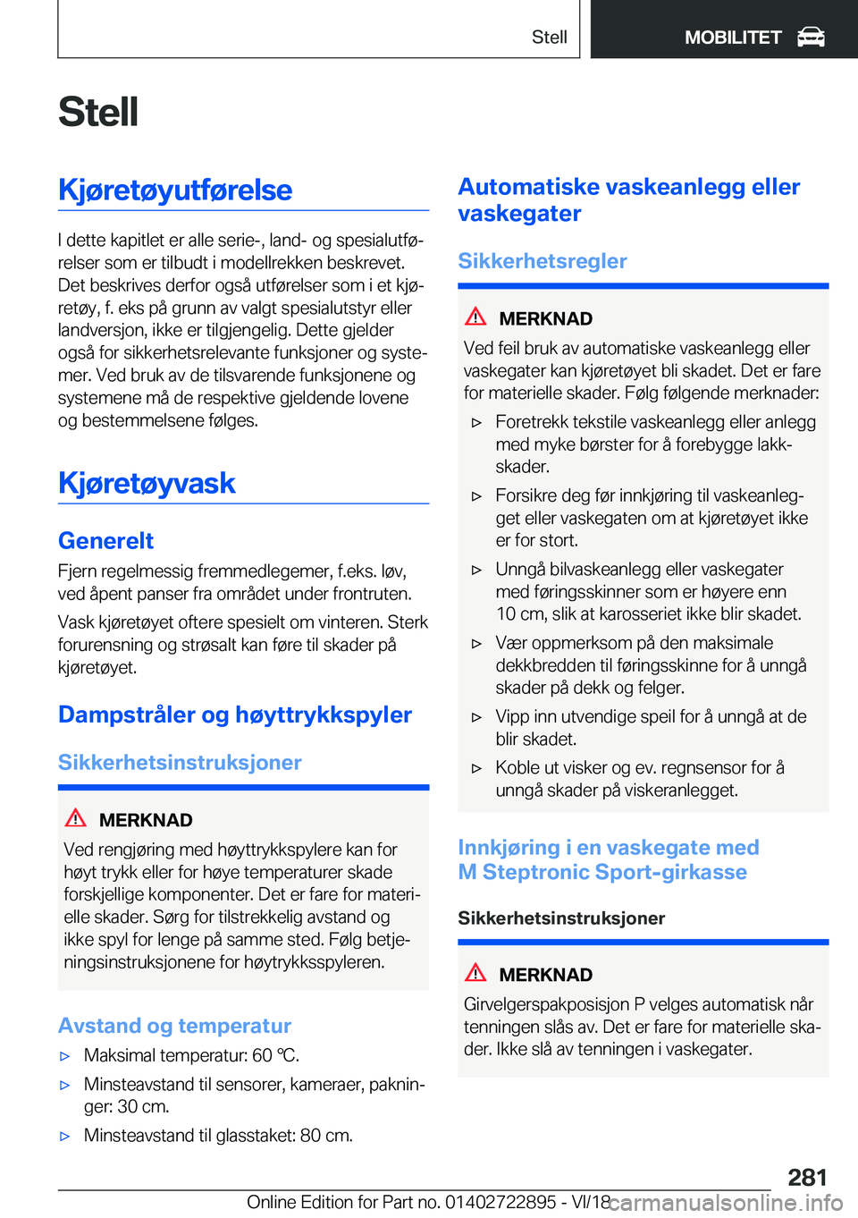 BMW X6 M 2019  InstruksjonsbØker (in Norwegian) �S�t�e�l�l�K�j�