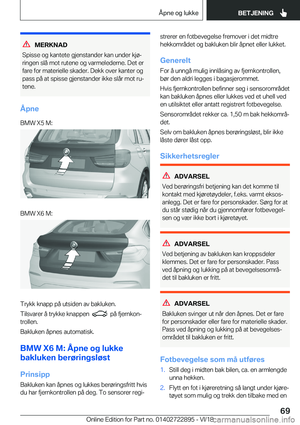 BMW X6 M 2019  InstruksjonsbØker (in Norwegian) �M�E�R�K�N�A�D
�S�p�i�s�s�e��o�g��k�a�n�t�e�t�e��g�j�e�n�s�t�a�n�d�e�r��k�a�n��u�n�d�e�r��k�j�