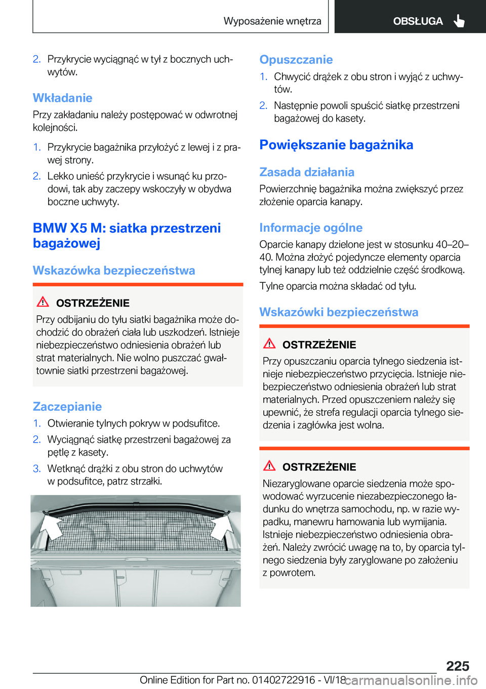 BMW X6 M 2019  Instrukcja obsługi (in Polish) �2�.�P�r�z�y�k�r�y�c�i�e��w�y�c�i�
