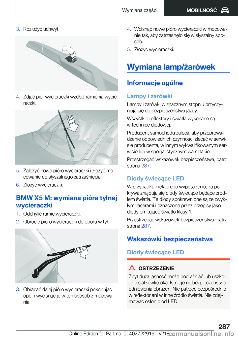 BMW X6 M 2019  Instrukcja obsługi (in Polish) �3�.�R�o�z�ł�o9�y�