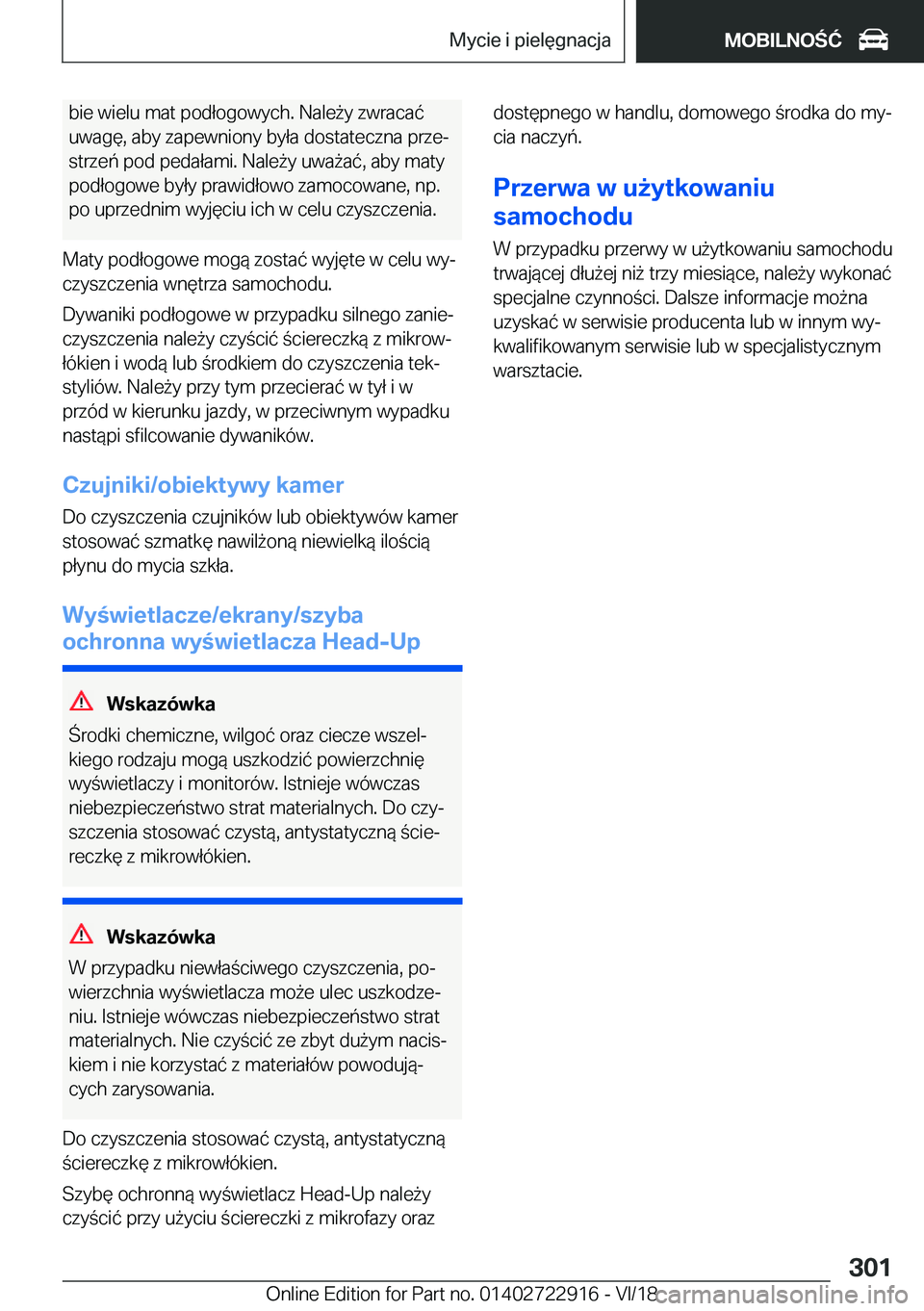 BMW X6 M 2019  Instrukcja obsługi (in Polish) �b�i�e��w�i�e�l�u��m�a�t��p�o�d�ł�o�g�o�w�y�c�h�.��N�a�l�e9�y��z�w�r�a�c�a�