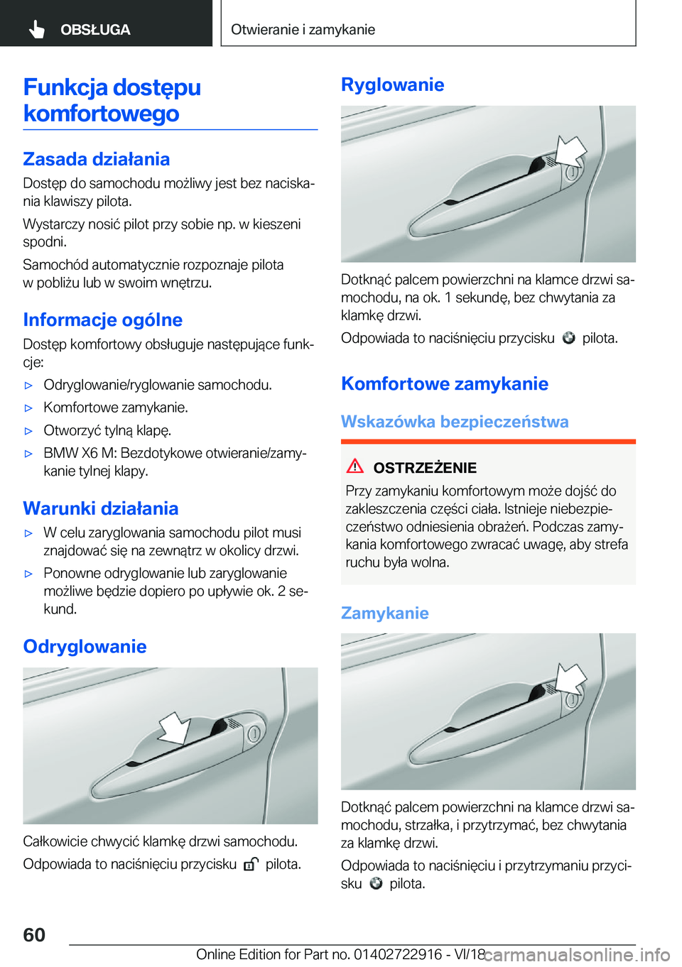 BMW X6 M 2019  Instrukcja obsługi (in Polish) �F�u�n�k�c�j�a��d�o�s�t�