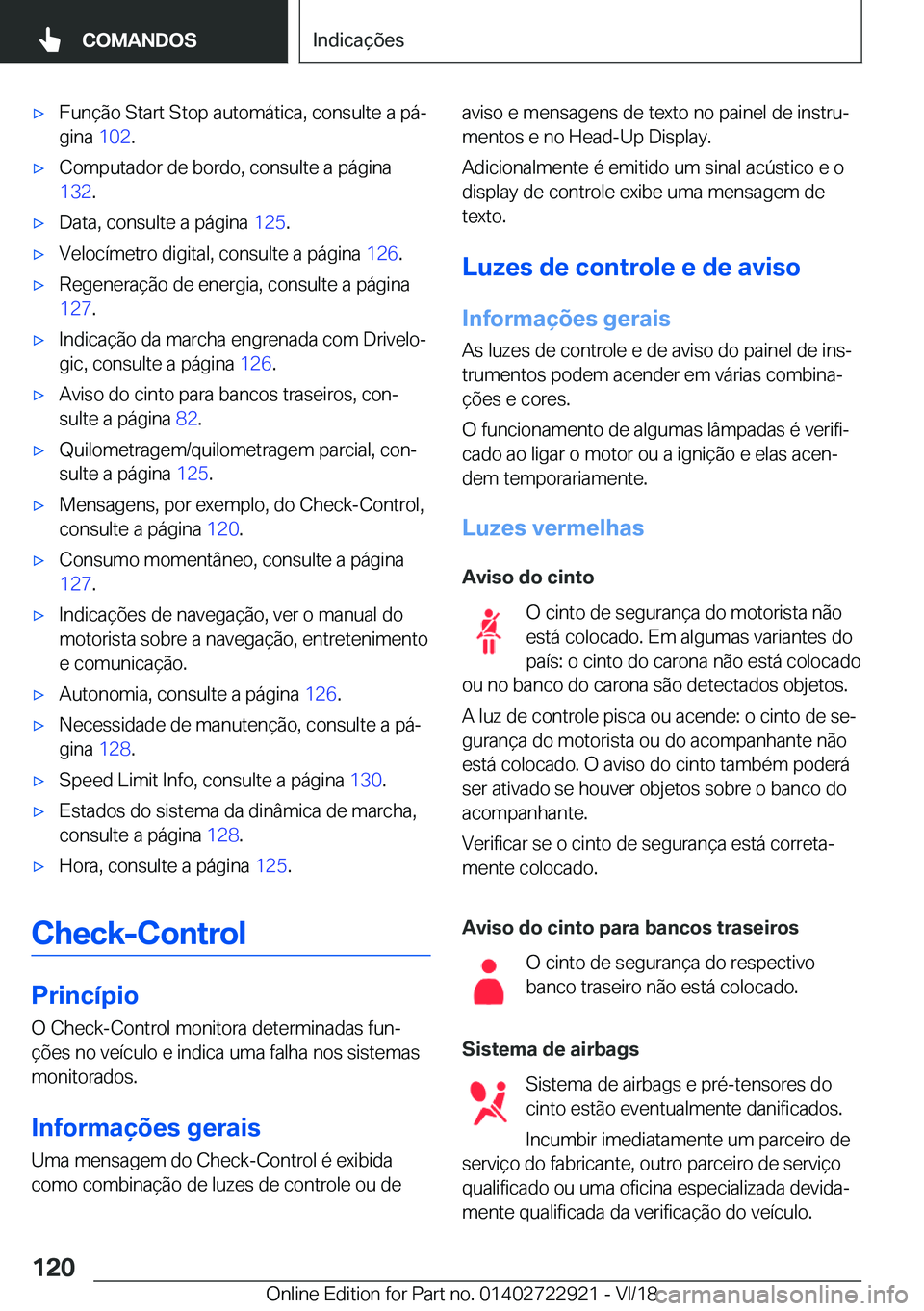 BMW X6 M 2019  Manual do condutor (in Portuguese) 'x�F�u�n�