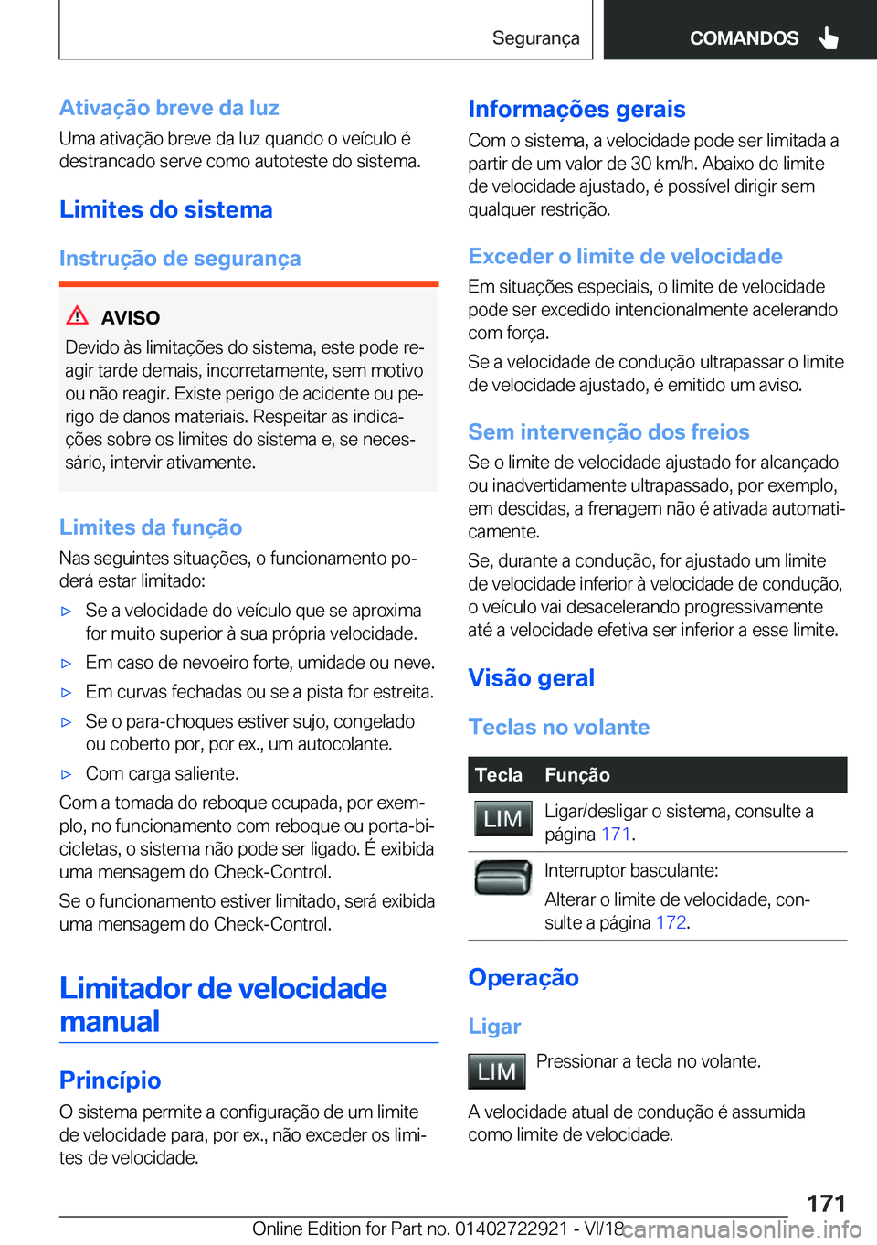 BMW X6 M 2019  Manual do condutor (in Portuguese) �A�t�i�v�a�