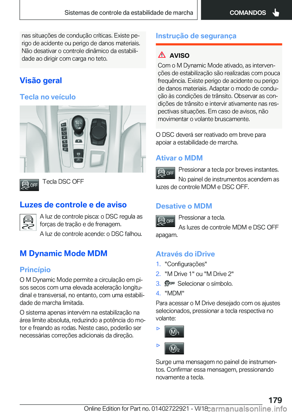 BMW X6 M 2019  Manual do condutor (in Portuguese) �n�a�s��s�i�t�u�a�