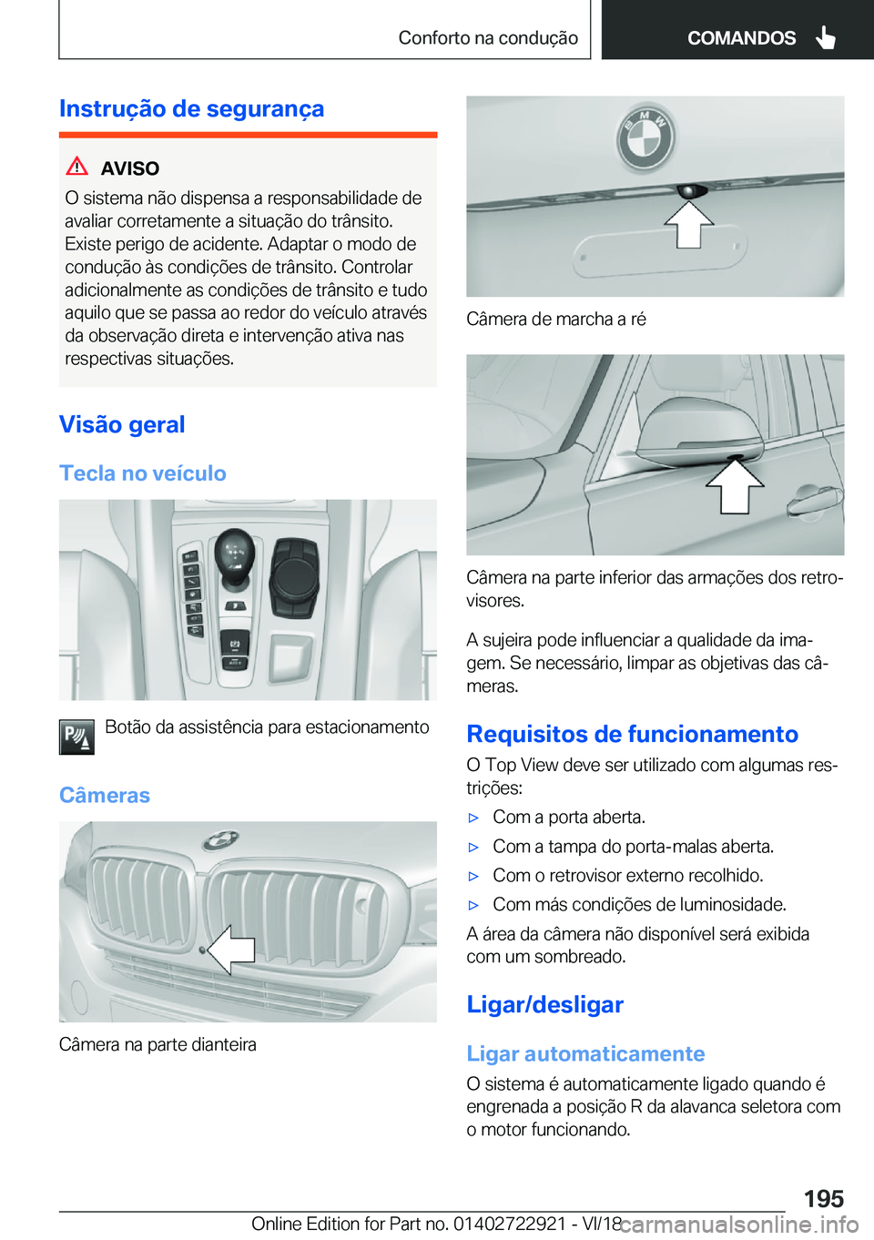 BMW X6 M 2019  Manual do condutor (in Portuguese) �I�n�s�t�r�u�