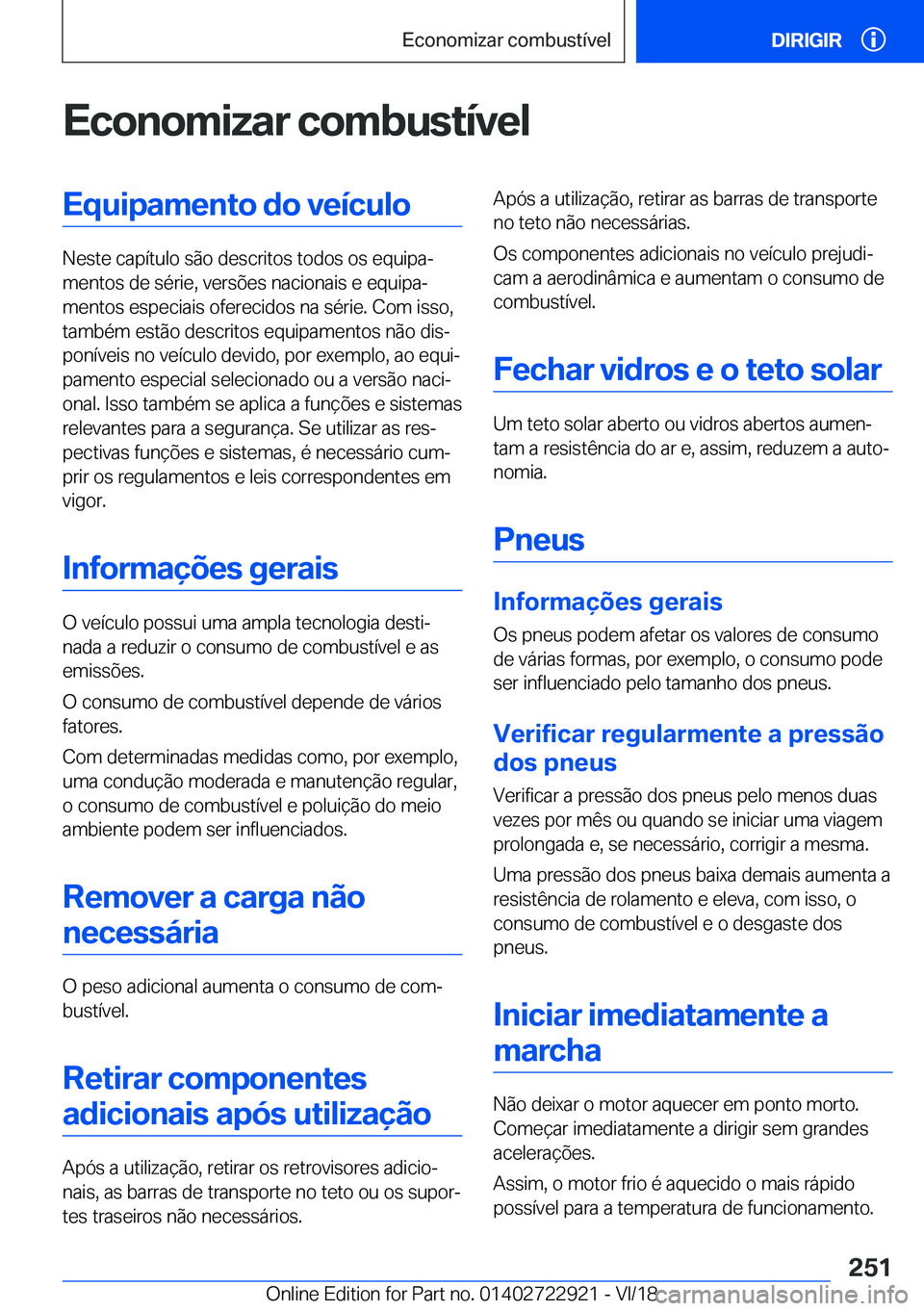 BMW X6 M 2019  Manual do condutor (in Portuguese) �E�c�o�n�o�m�i�z�a�r��c�o�m�b�u�s�t�