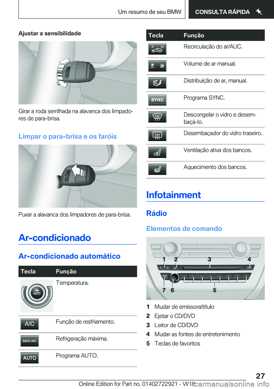 BMW X6 M 2019  Manual do condutor (in Portuguese) �A�j�u�s�t�a�r��a��s�e�n�s�i�b�i�l�i�d�a�d�e
�G�i�r�a�r��a��r�o�d�a��s�e�r�r�i�l�h�a�d�a��n�a��a�l�a�v�a�n�c�a��d�o�s��l�i�m�p�a�d�oª
�r�e�s��d�e��p�a�r�a�-�b�r�i�s�a�.
�L�i�m�p�a�r��o�