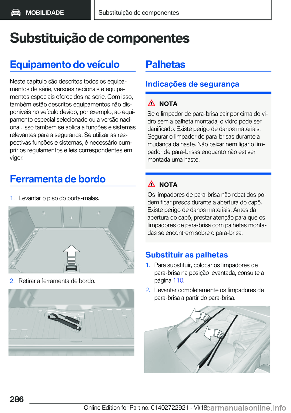 BMW X6 M 2019  Manual do condutor (in Portuguese) �S�u�b�s�t�i�t�u�i�