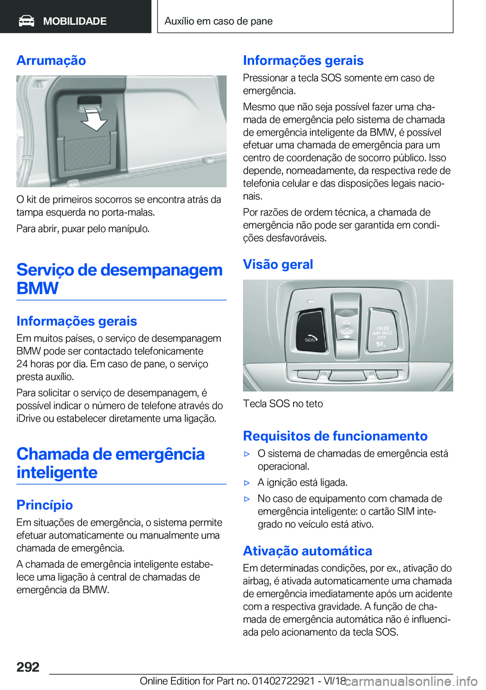BMW X6 M 2019  Manual do condutor (in Portuguese) �A�r�r�u�m�a�