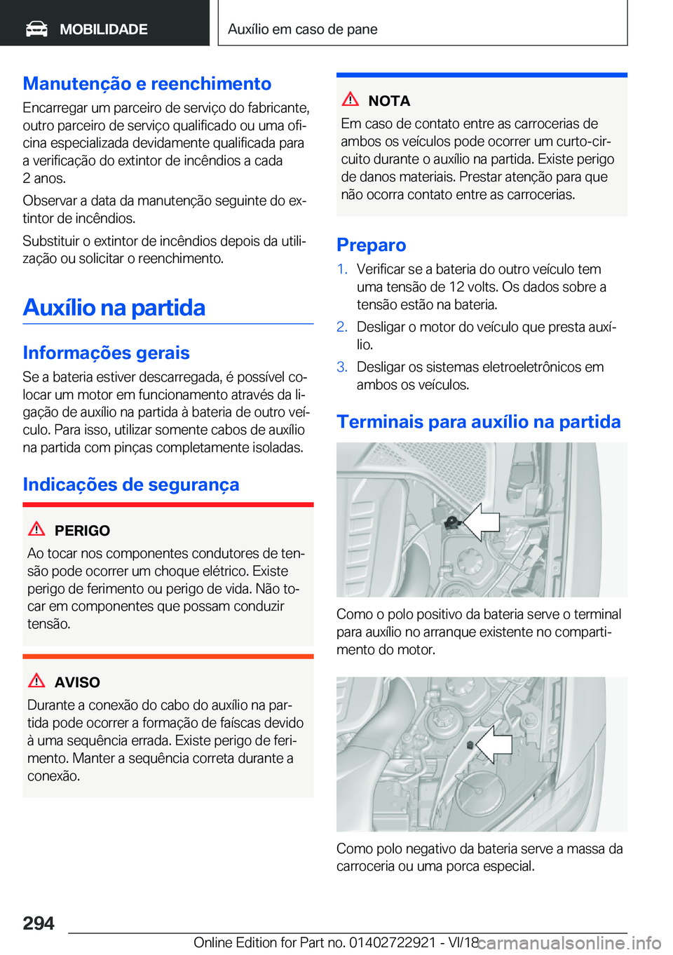 BMW X6 M 2019  Manual do condutor (in Portuguese) �M�a�n�u�t�e�n�