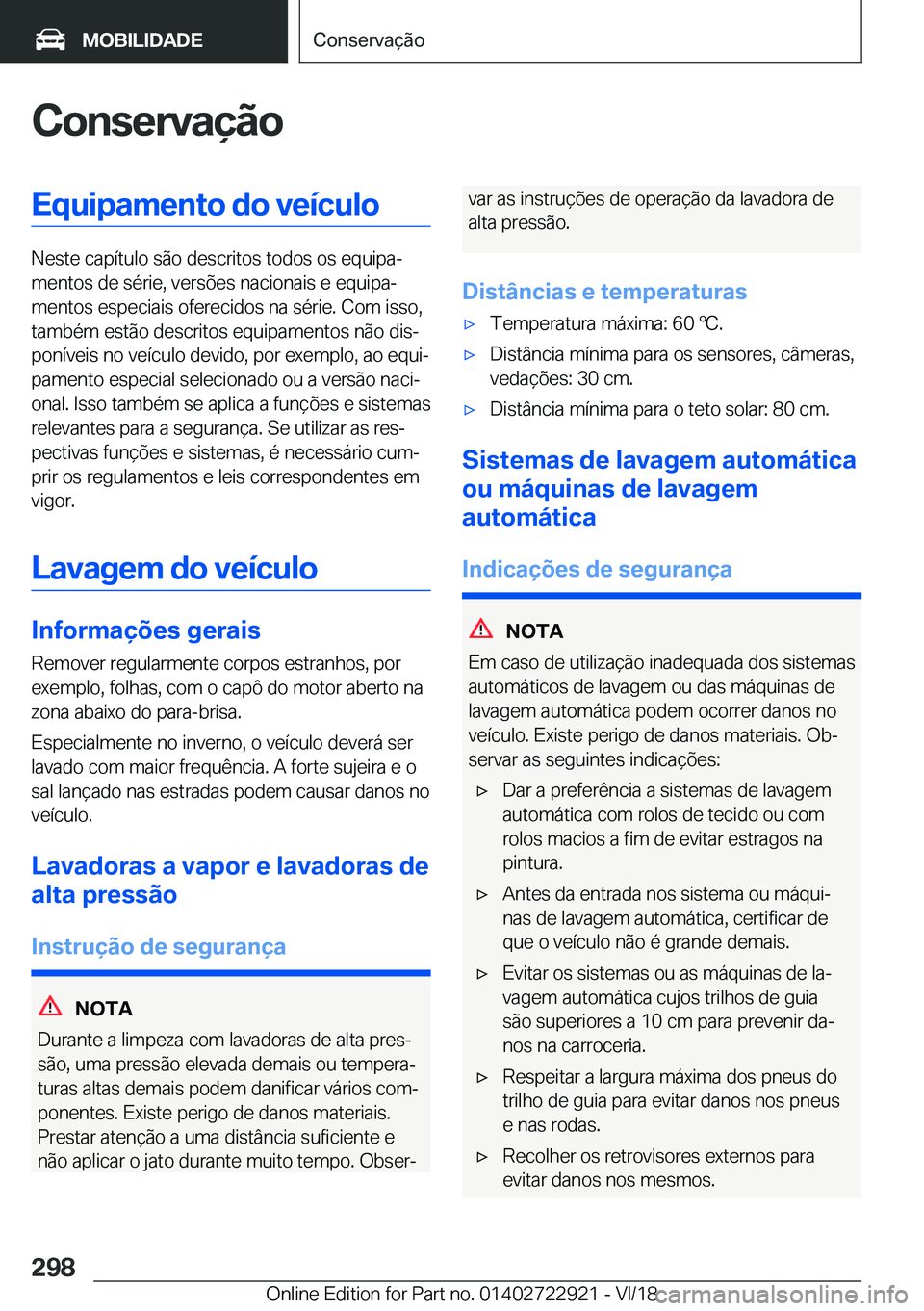 BMW X6 M 2019  Manual do condutor (in Portuguese) �C�o�n�s�e�r�v�a�