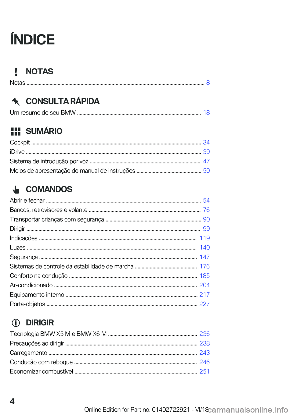 BMW X6 M 2019  Manual do condutor (in Portuguese) �
