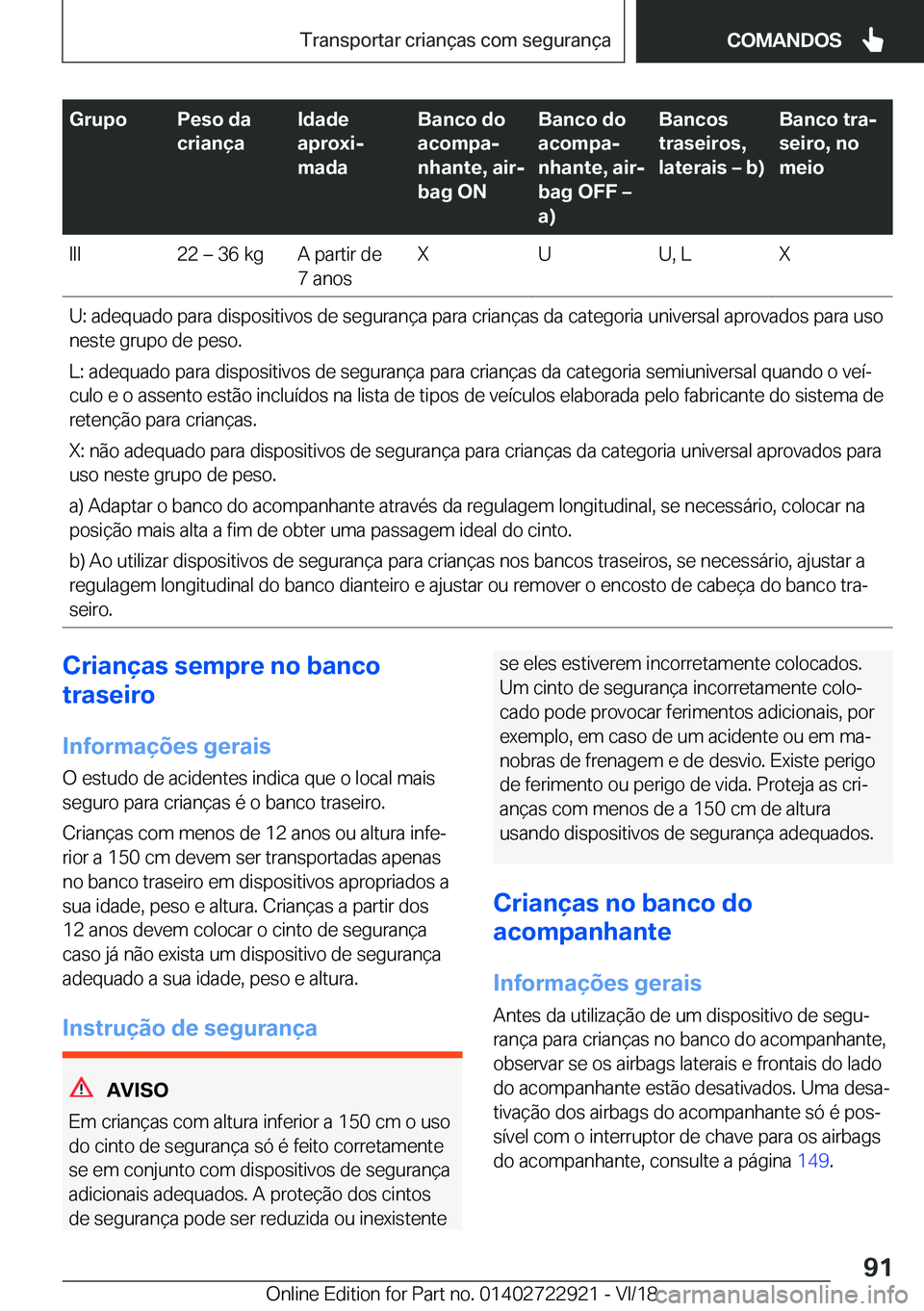 BMW X6 M 2019  Manual do condutor (in Portuguese) �G�r�u�p�o�P�e�s�o��d�a
�c�r�i�a�n�