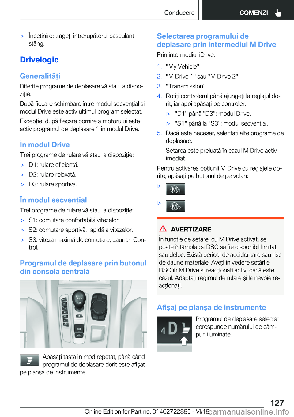 BMW X6 M 2019  Ghiduri De Utilizare (in Romanian) 'x�