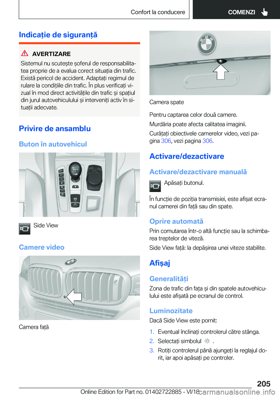 BMW X6 M 2019  Ghiduri De Utilizare (in Romanian) �I�n�d�i�c�a�i�e��d�e��s�i�g�u�r�a�n�