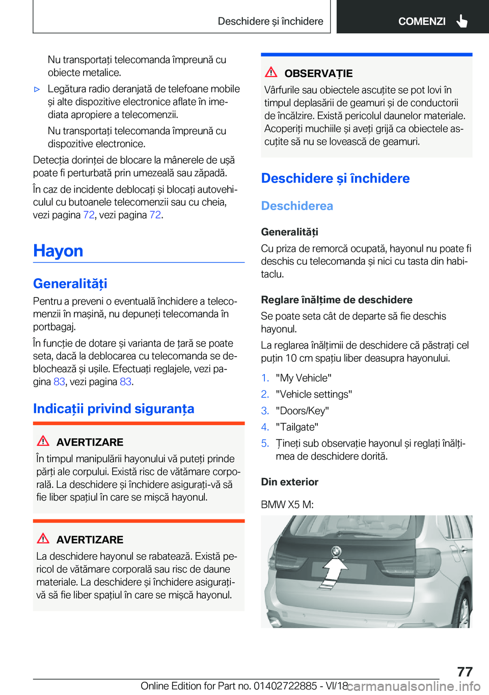 BMW X6 M 2019  Ghiduri De Utilizare (in Romanian) �N�u��t�r�a�n�s�p�o�r�t�a*�i��t�e�l�e�c�o�m�a�n�d�a��
