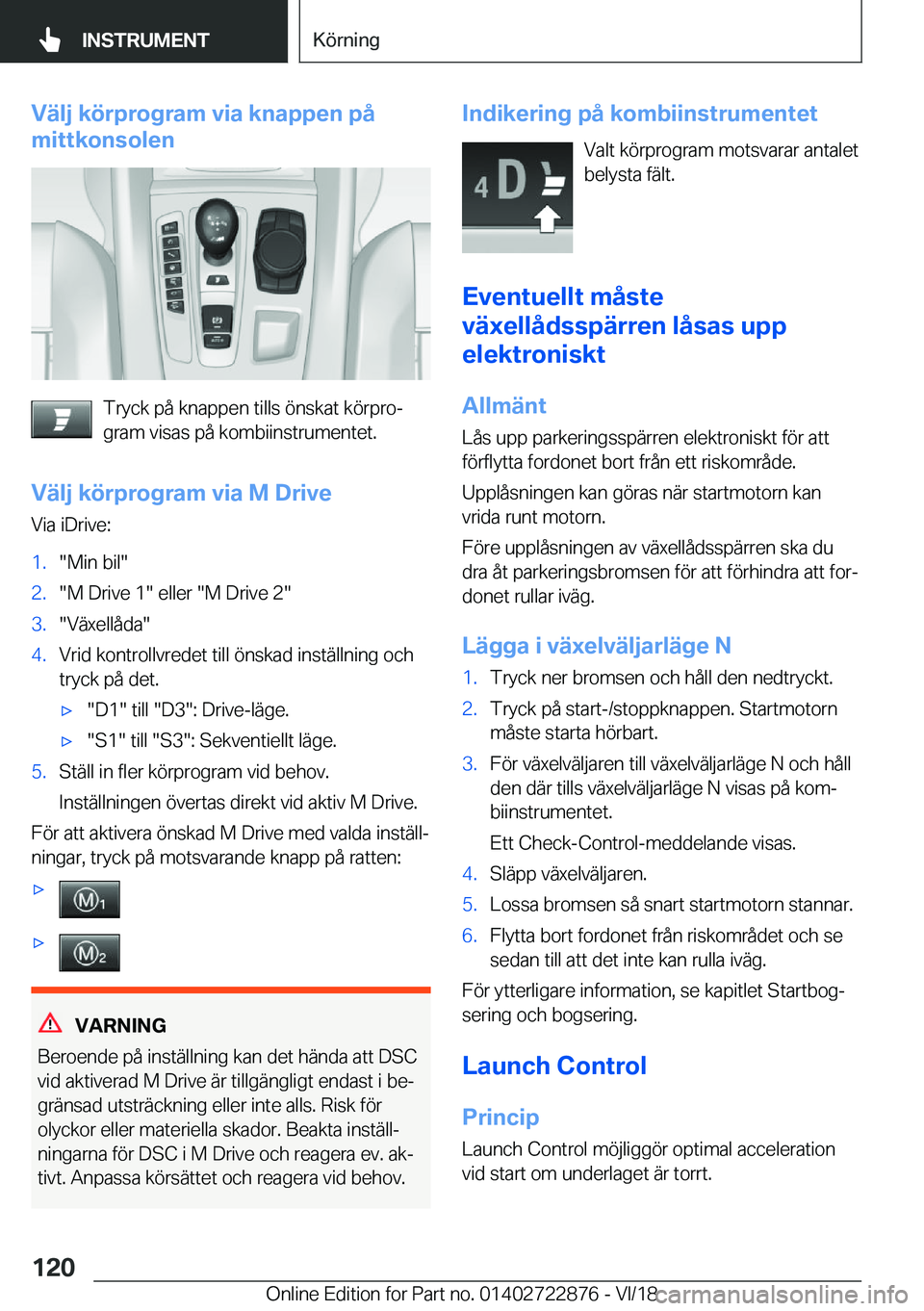 BMW X6 M 2019  InstruktionsbÖcker (in Swedish) �V�ä�l�j��k�