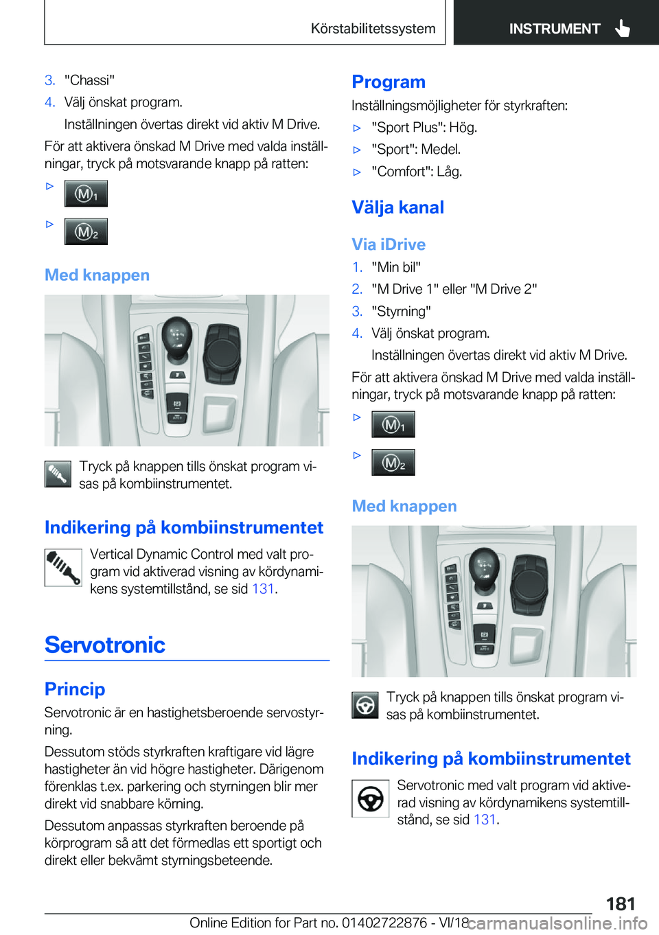 BMW X6 M 2019  InstruktionsbÖcker (in Swedish) �3�.��C�h�a�s�s�i��4�.�V�ä�l�j��
