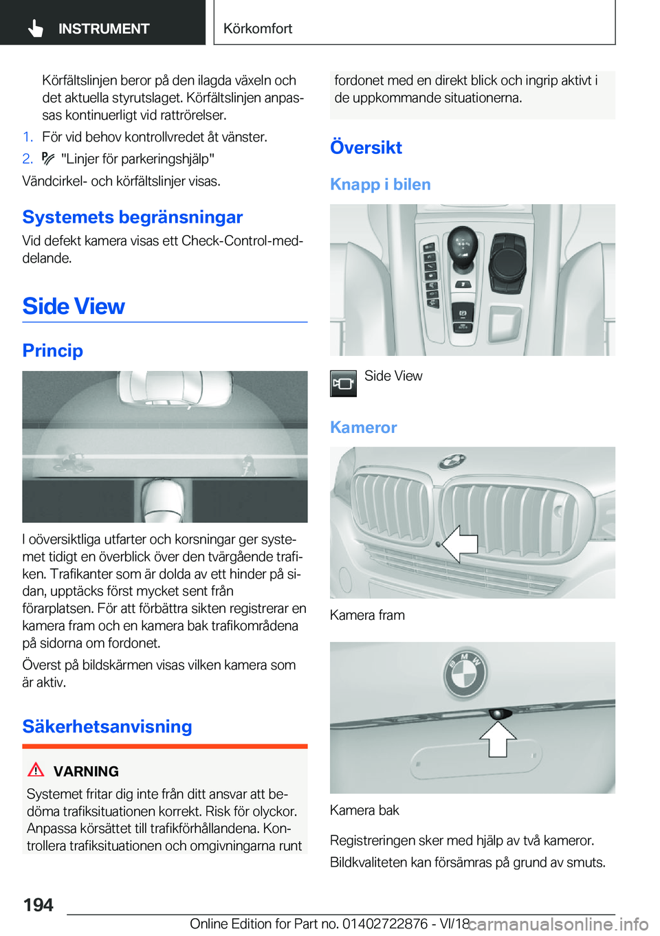 BMW X6 M 2019  InstruktionsbÖcker (in Swedish) �K�
